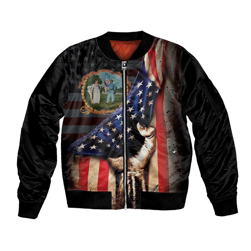 3rd United States Colored Troops Sleeve Zip Bomber Jacket Flag of Freedom - African Pride