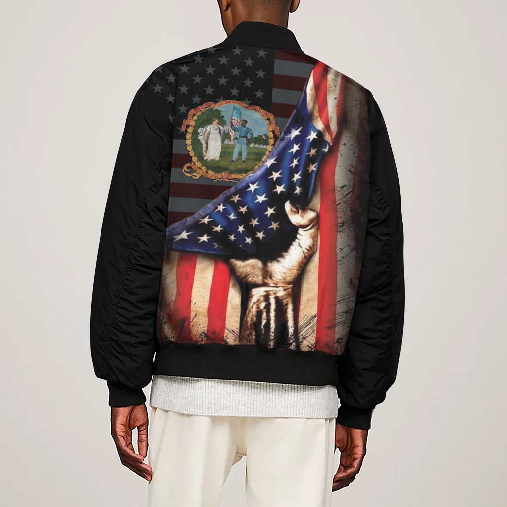 3rd United States Colored Troops Sleeve Zip Bomber Jacket Flag of Freedom - African Pride