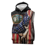 3rd United States Colored Troops Sleeveless Hoodie Flag of Freedom - African Pride
