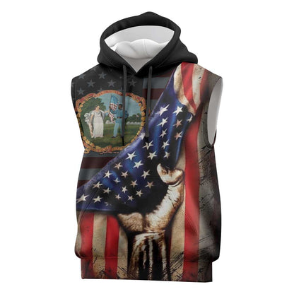 3rd United States Colored Troops Sleeveless Hoodie Flag of Freedom - African Pride