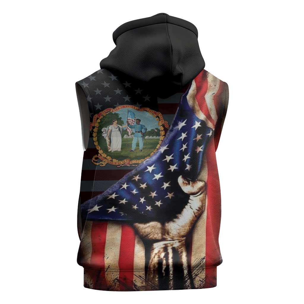 3rd United States Colored Troops Sleeveless Hoodie Flag of Freedom - African Pride