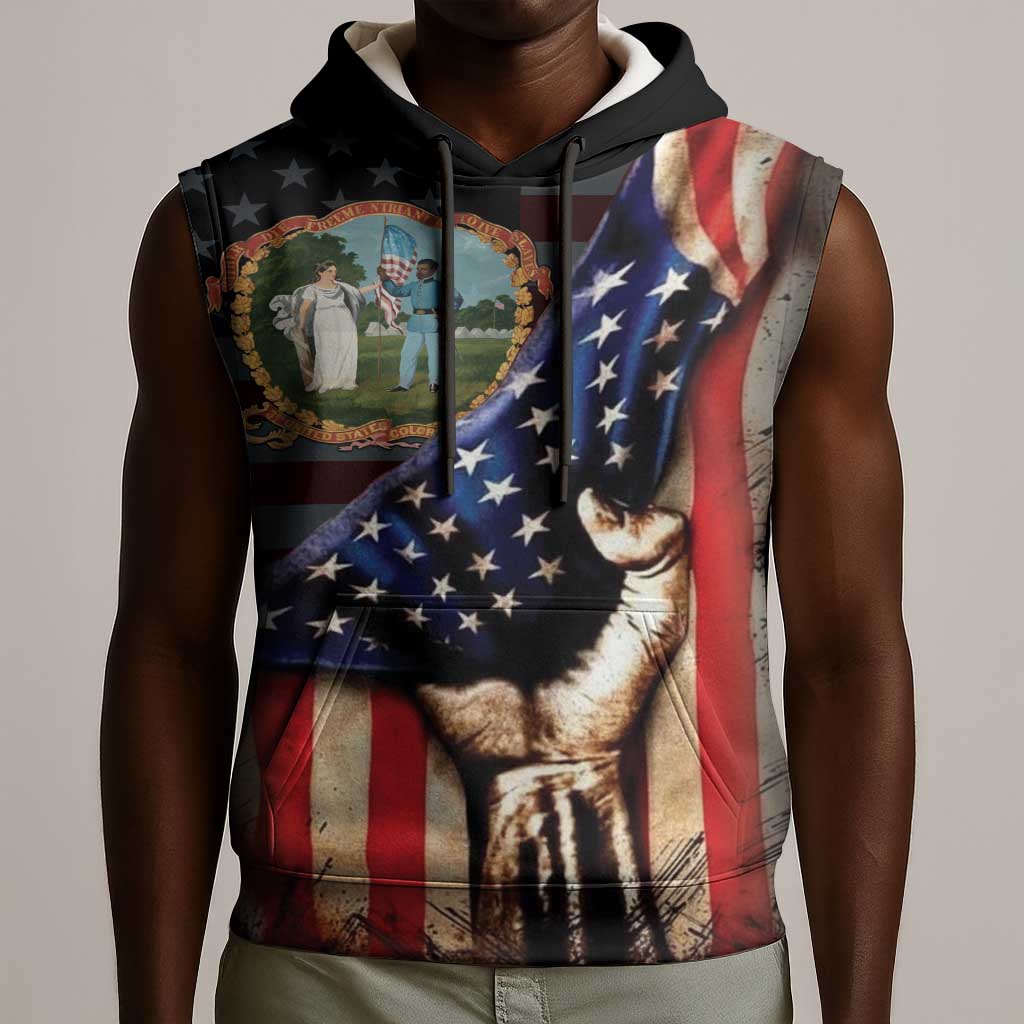 3rd United States Colored Troops Sleeveless Hoodie Flag of Freedom - African Pride