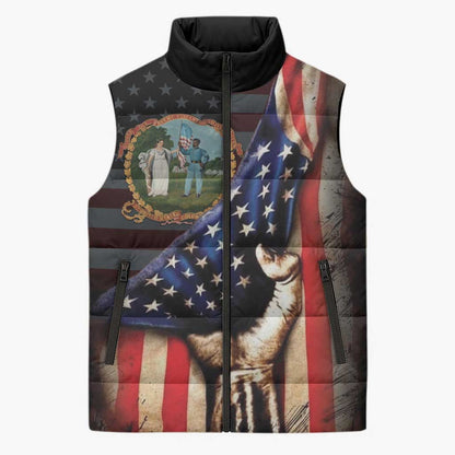 3rd United States Colored Troops Sleeveless Puffer Jacket Flag of Freedom - African Pride