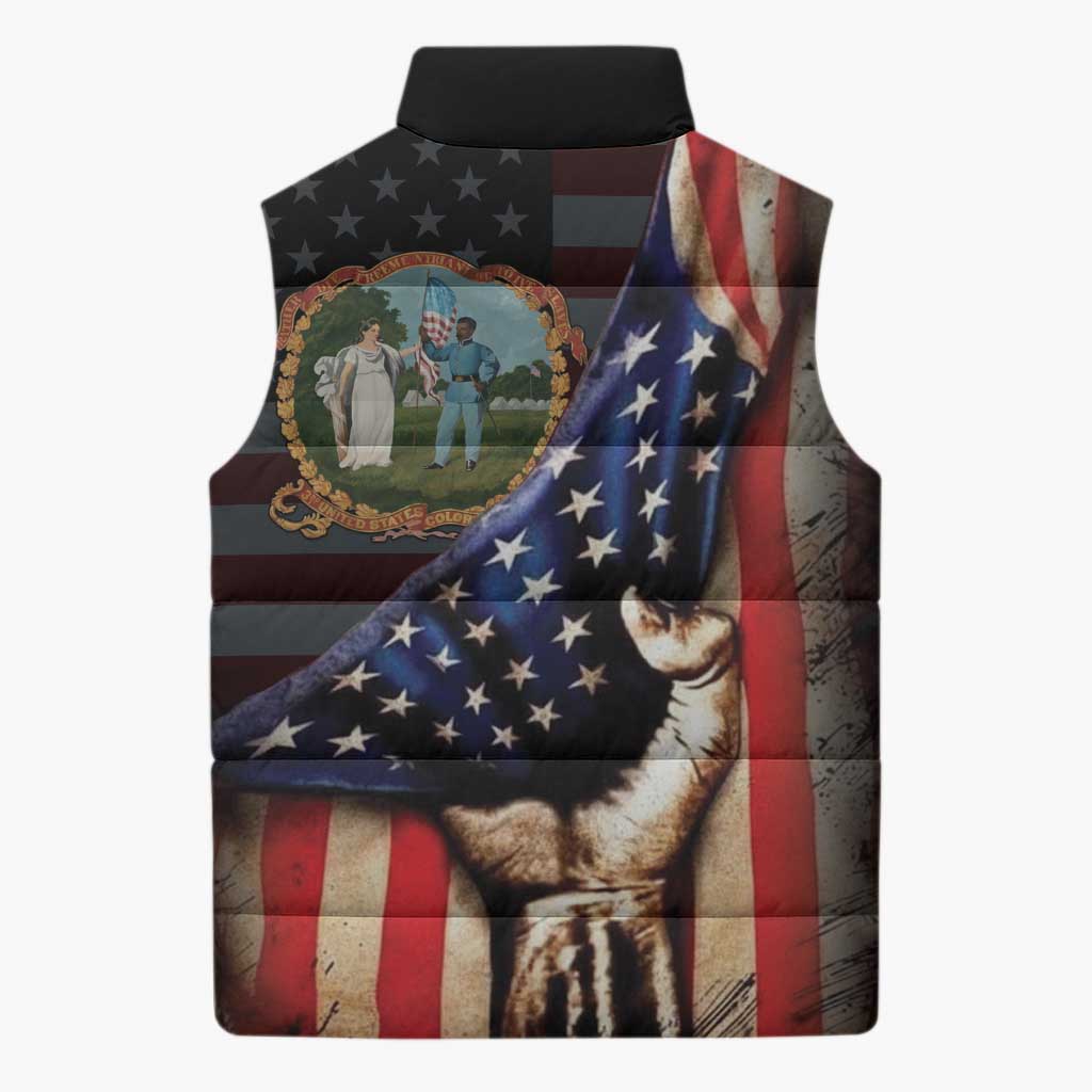 3rd United States Colored Troops Sleeveless Puffer Jacket Flag of Freedom - African Pride