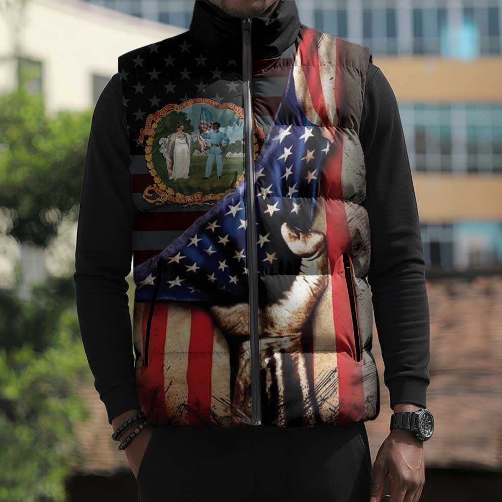3rd United States Colored Troops Sleeveless Puffer Jacket Flag of Freedom - African Pride