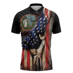 3rd United States Colored Troops Zipper Polo Shirt Flag of Freedom - African Pride