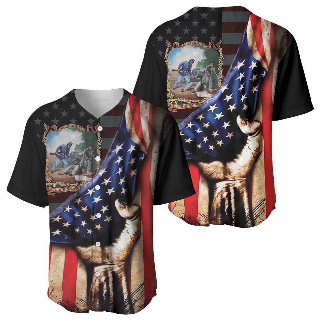 22nd United States Colored Troops Baseball Jersey Flag of Freedom - African Pride
