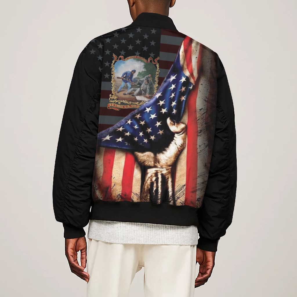 22nd United States Colored Troops Bomber Jacket Flag of Freedom - African Pride