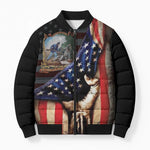 22nd United States Colored Troops Bomber Puffer Jacket Flag of Freedom - African Pride