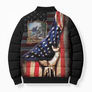 22nd United States Colored Troops Bomber Puffer Jacket Flag of Freedom - African Pride