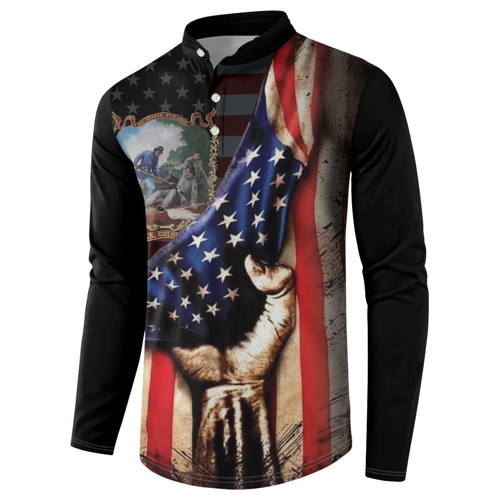 22nd United States Colored Troops Button Sweatshirt Flag of Freedom