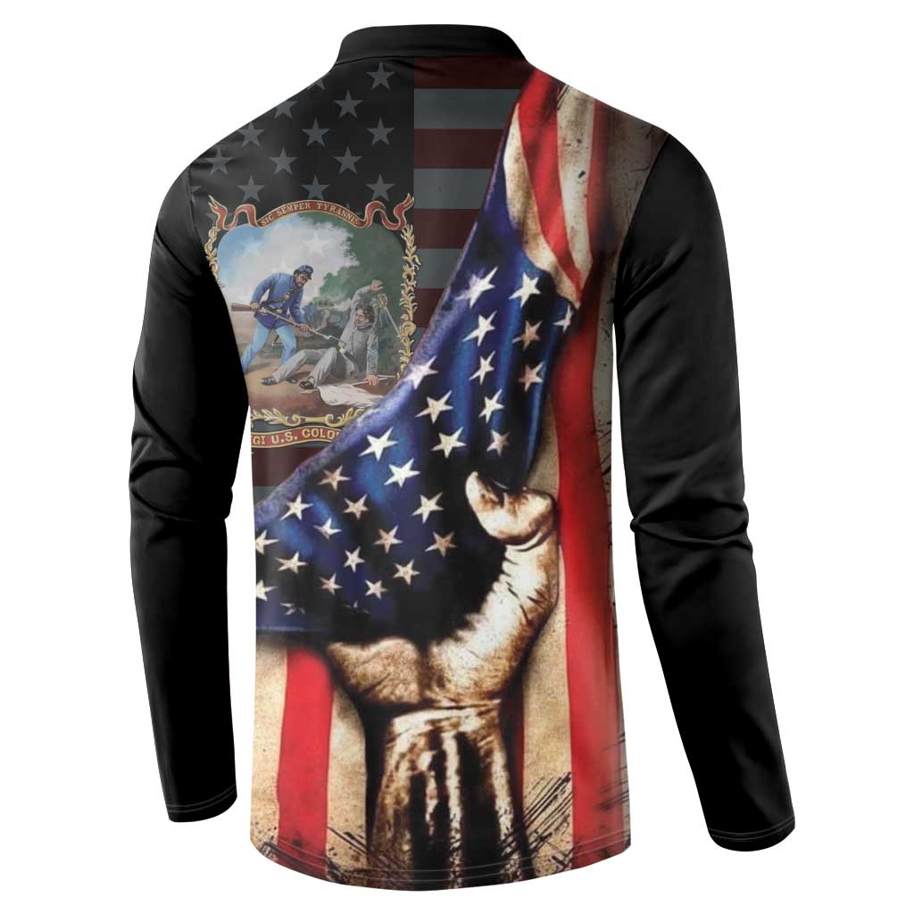 22nd United States Colored Troops Button Sweatshirt Flag of Freedom