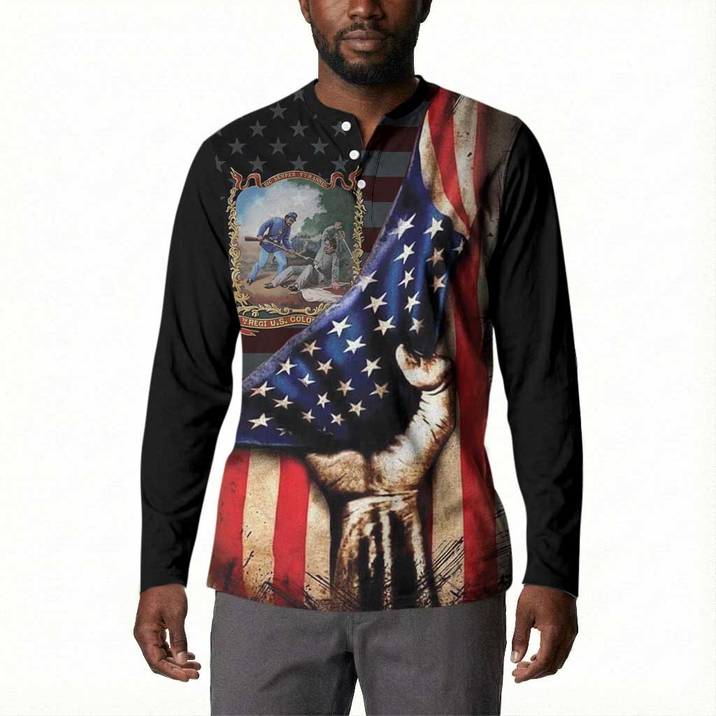 22nd United States Colored Troops Button Sweatshirt Flag of Freedom