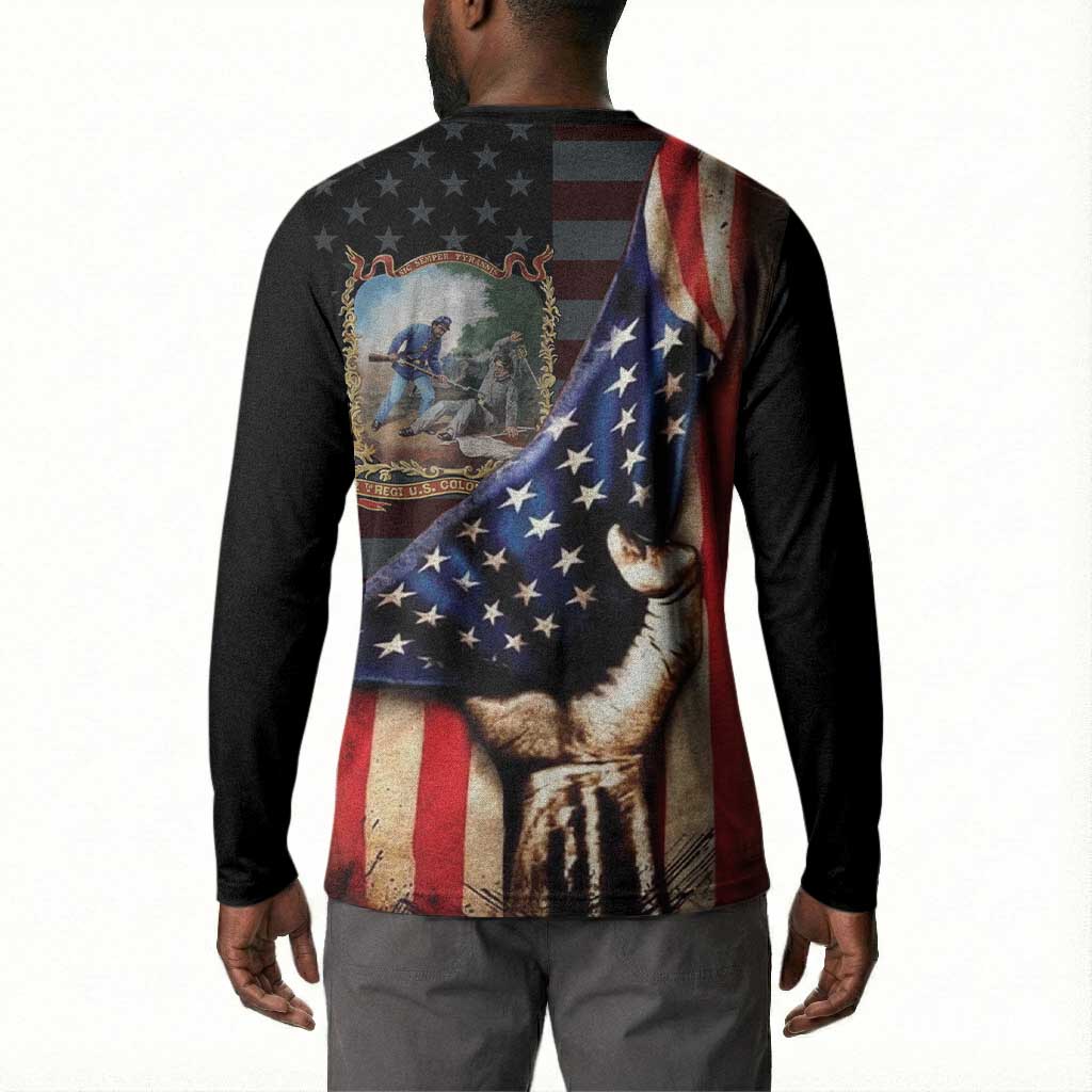 22nd United States Colored Troops Button Sweatshirt Flag of Freedom