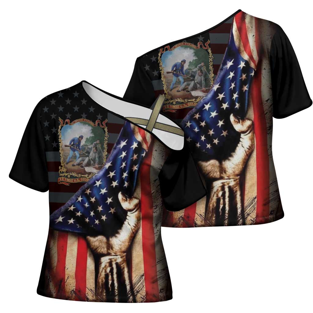 22nd United States Colored Troops Cross Shoulder Shirt Flag of Freedom - African Pride