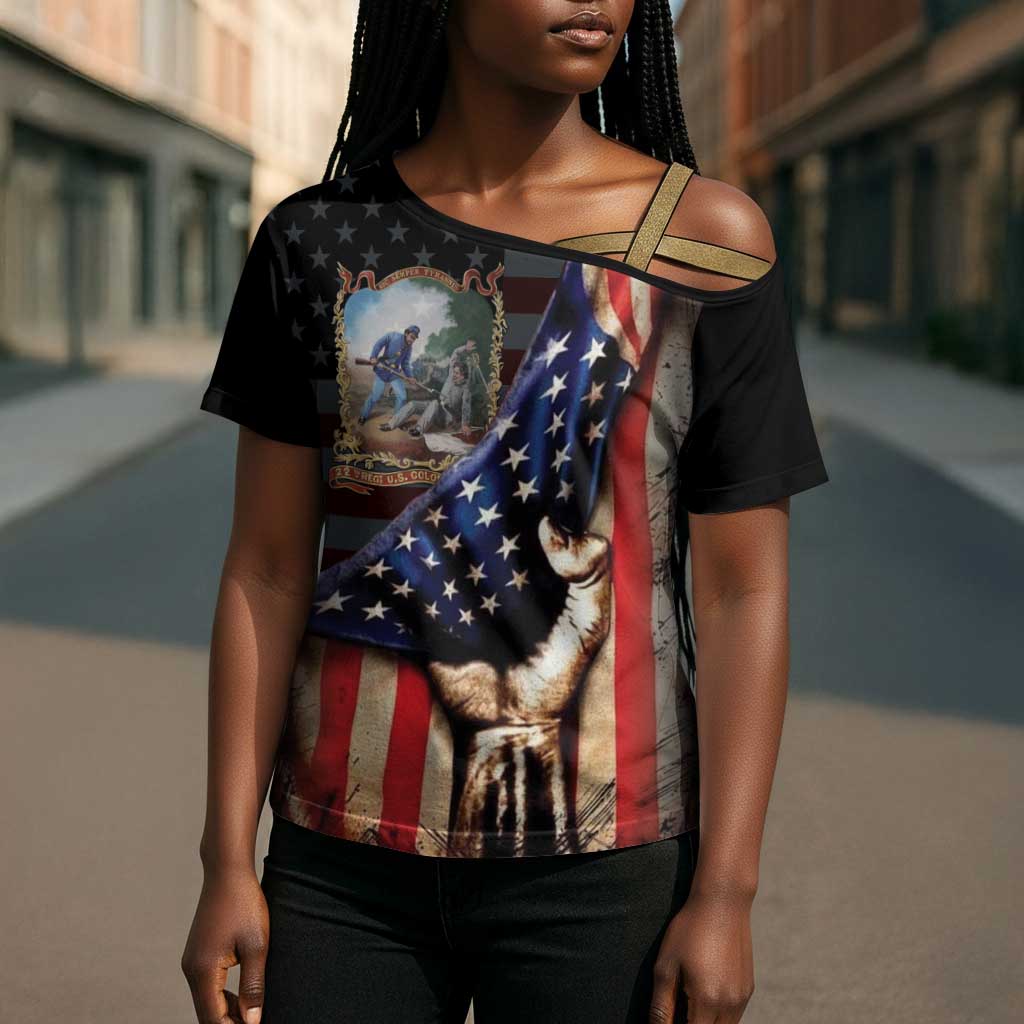 22nd United States Colored Troops Cross Shoulder Shirt Flag of Freedom - African Pride