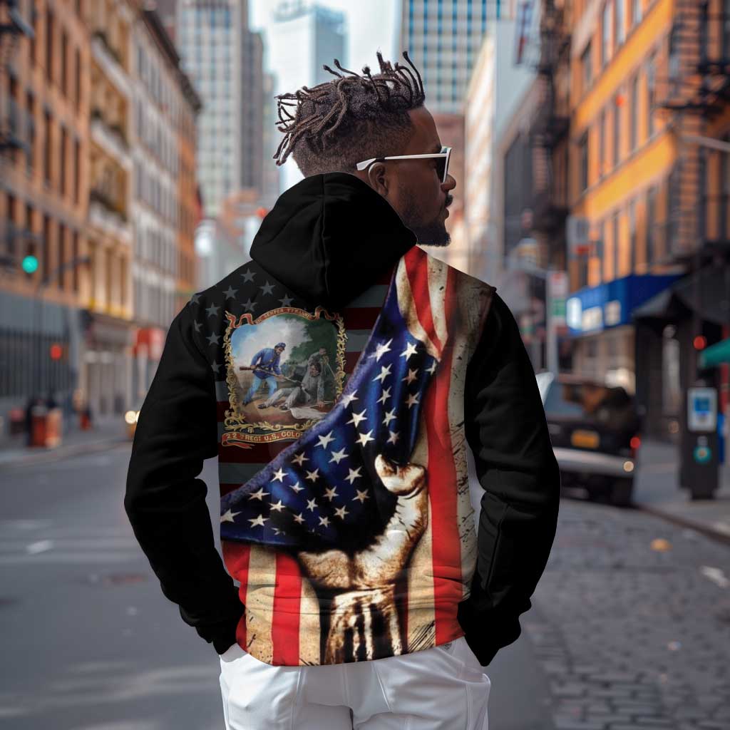 22nd United States Colored Troops Hoodie Flag of Freedom - African Pride