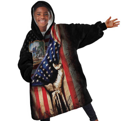 22nd United States Colored Troops Kid Wearable Blanket Hoodie Flag of Freedom - African Pride