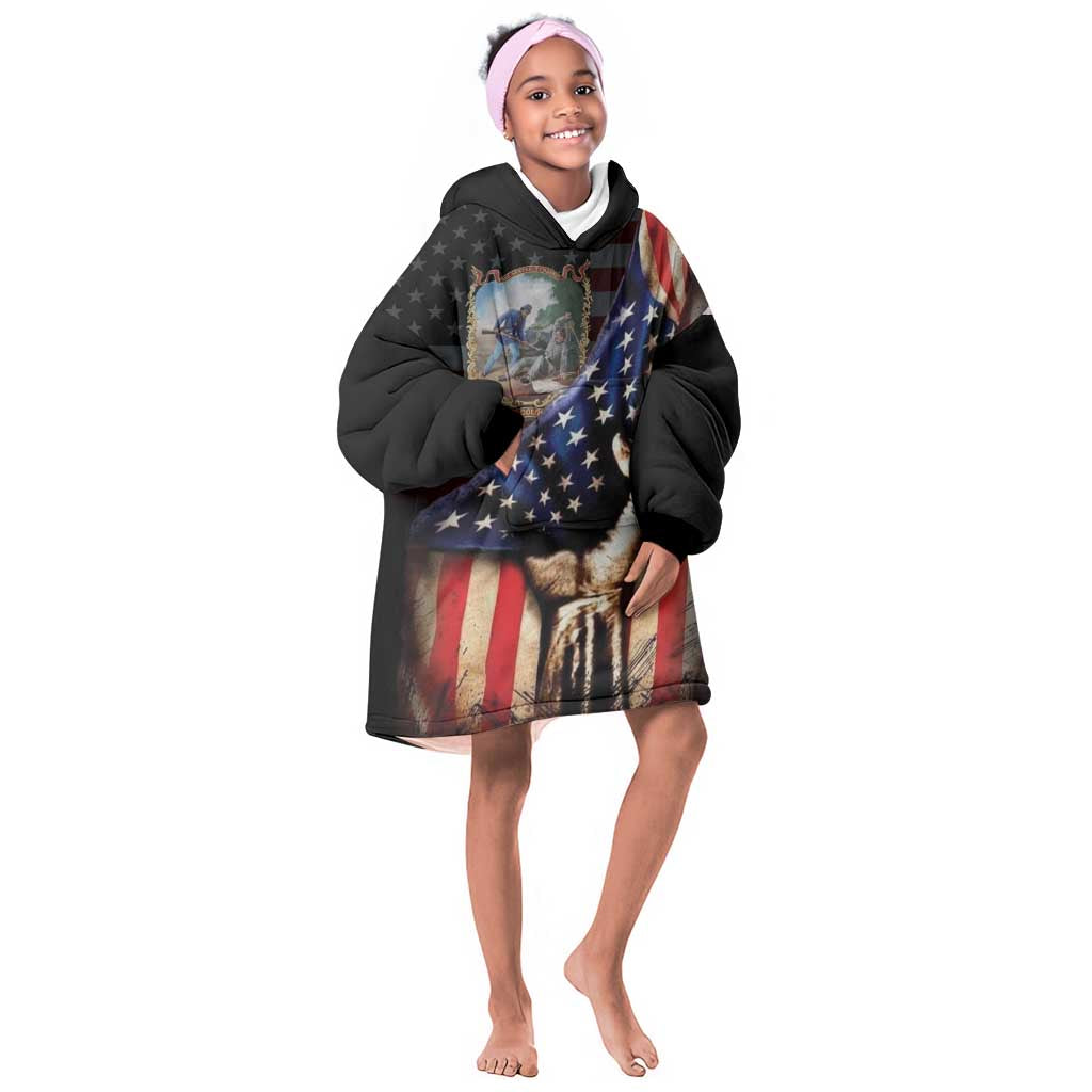 22nd United States Colored Troops Kid Wearable Blanket Hoodie Flag of Freedom - African Pride