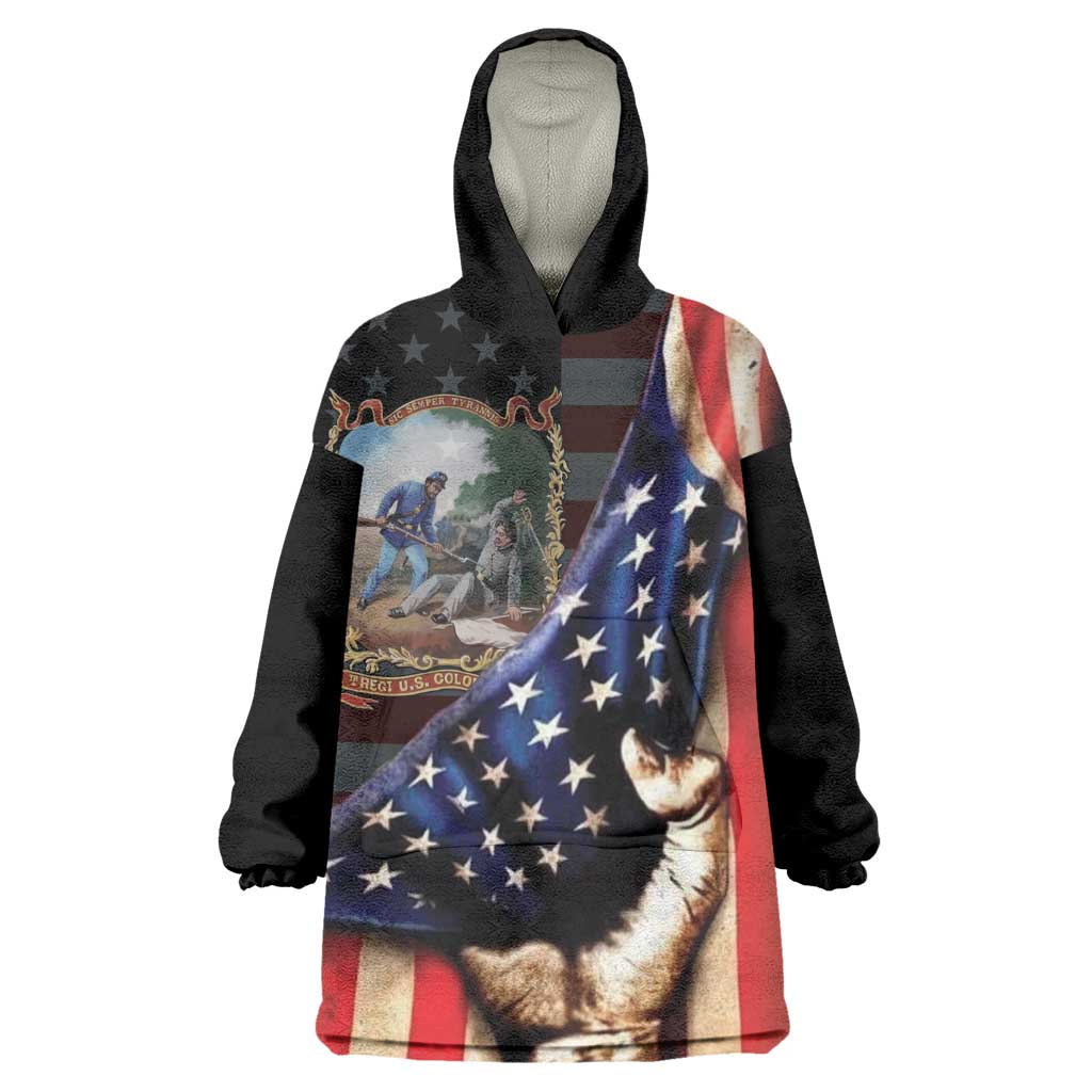 22nd United States Colored Troops Kid Wearable Blanket Hoodie Flag of Freedom - African Pride