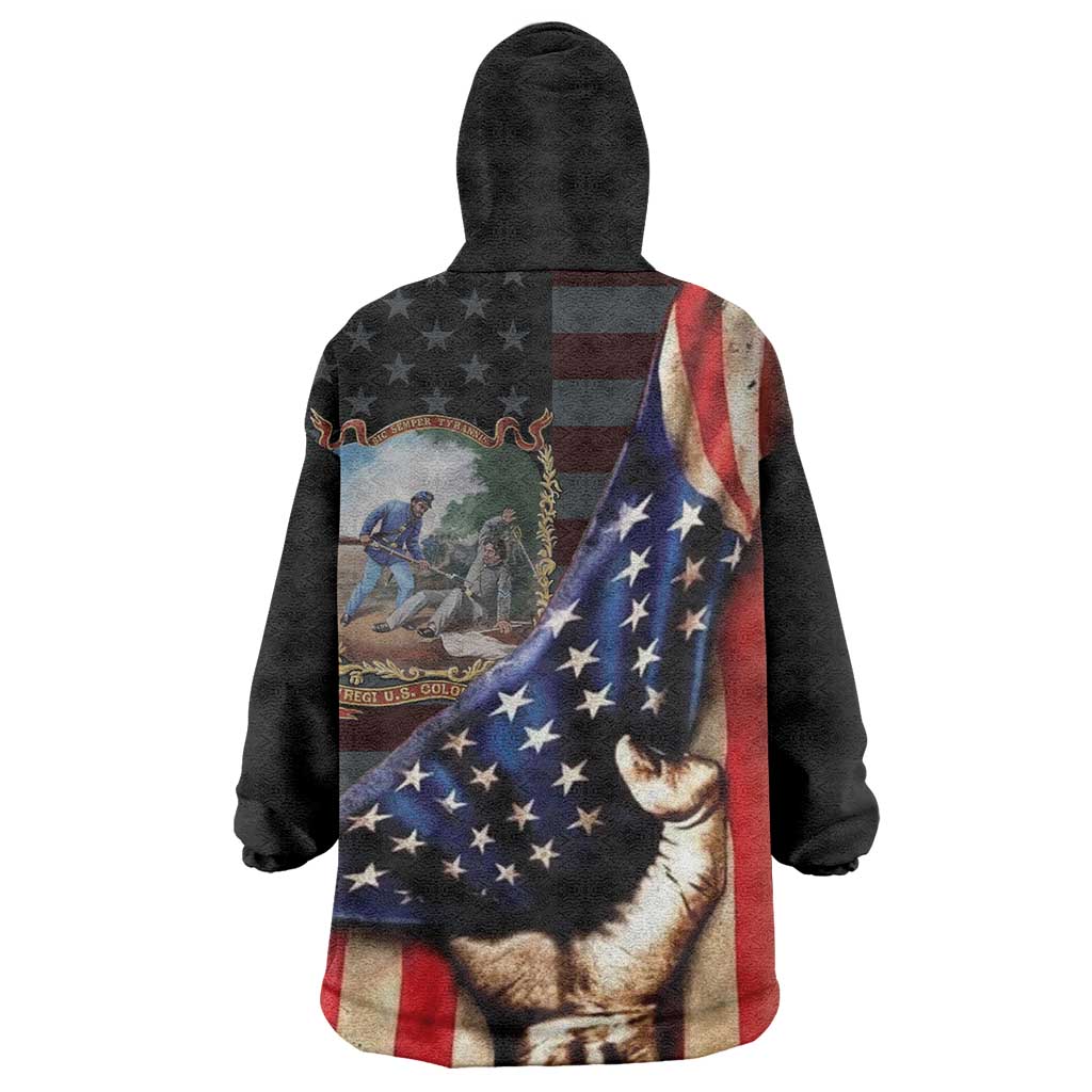 22nd United States Colored Troops Kid Wearable Blanket Hoodie Flag of Freedom - African Pride