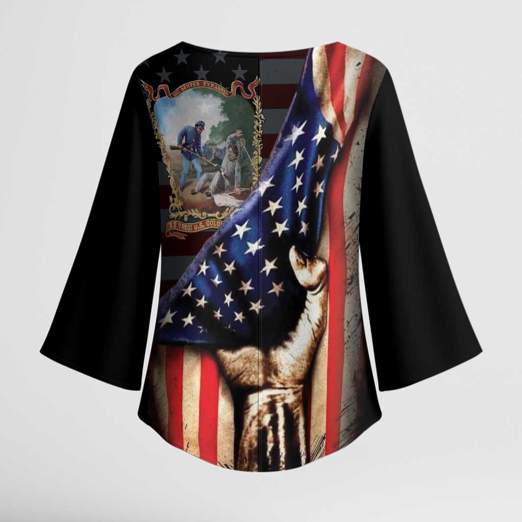 22nd United States Colored Troops Kimono Sleeve Blouse Flag of Freedom - African Pride