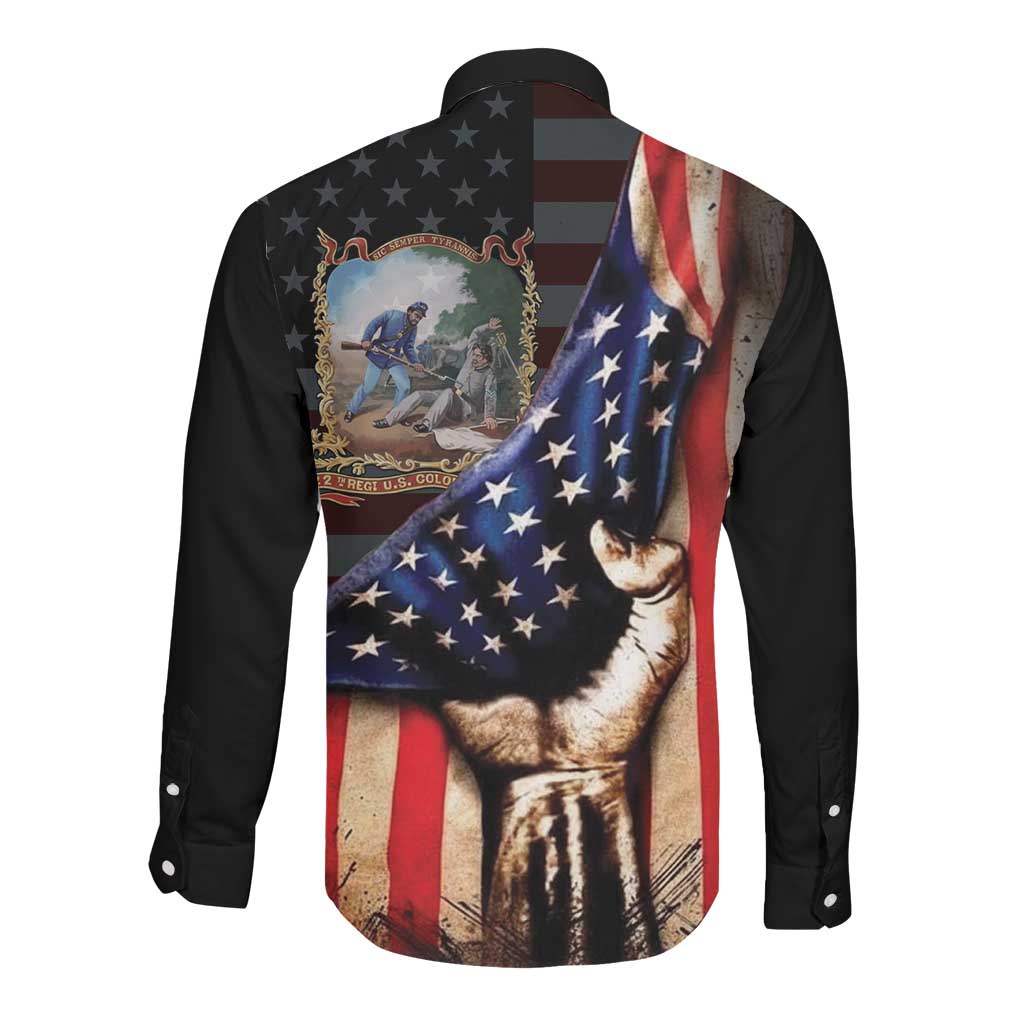 22nd United States Colored Troops Long Sleeve Button Shirt Flag of Freedom - African Pride