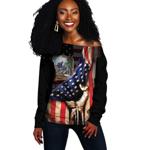22nd United States Colored Troops Off Shoulder Sweater Flag of Freedom - African Pride