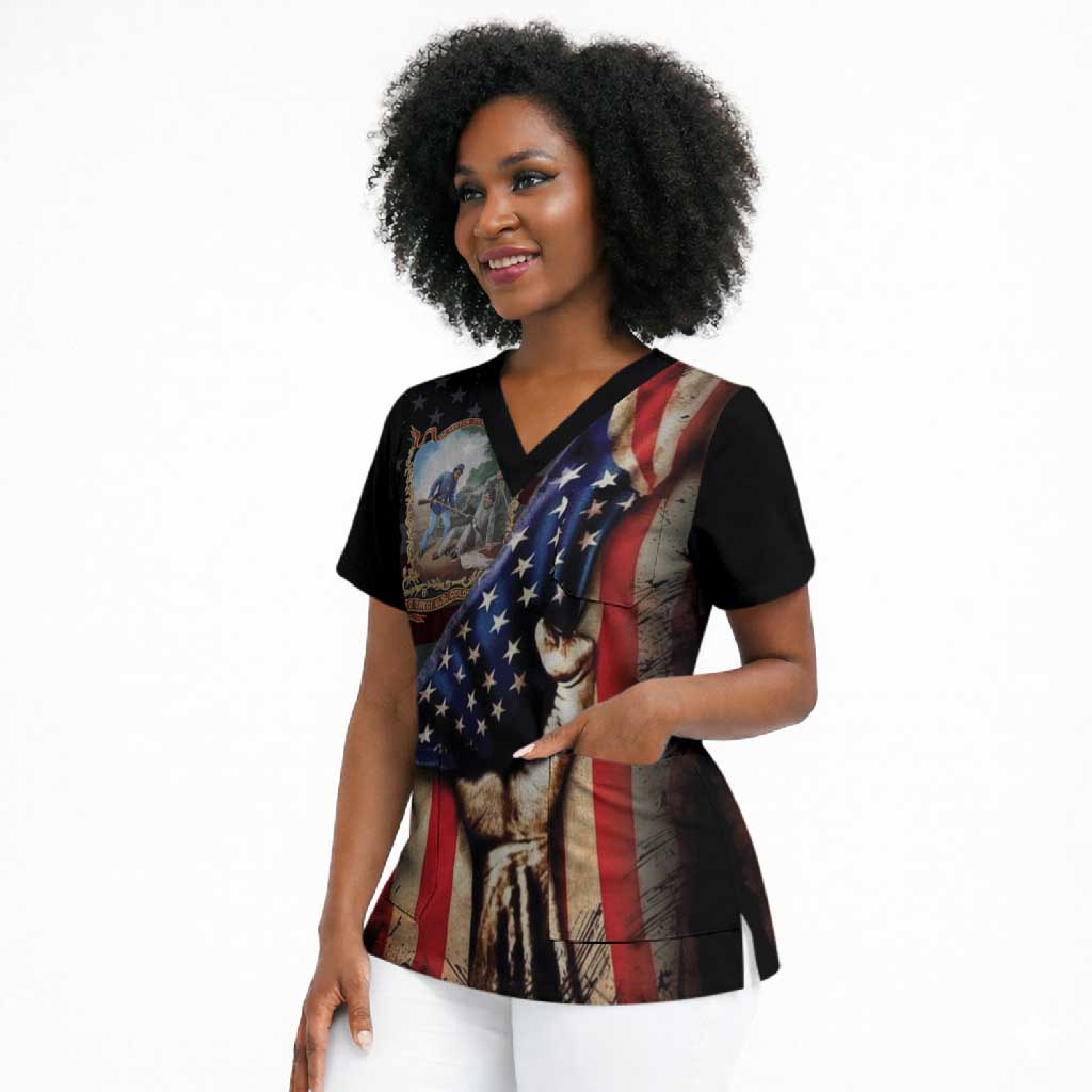 22nd United States Colored Troops Scrub Top Flag of Freedom - African Pride