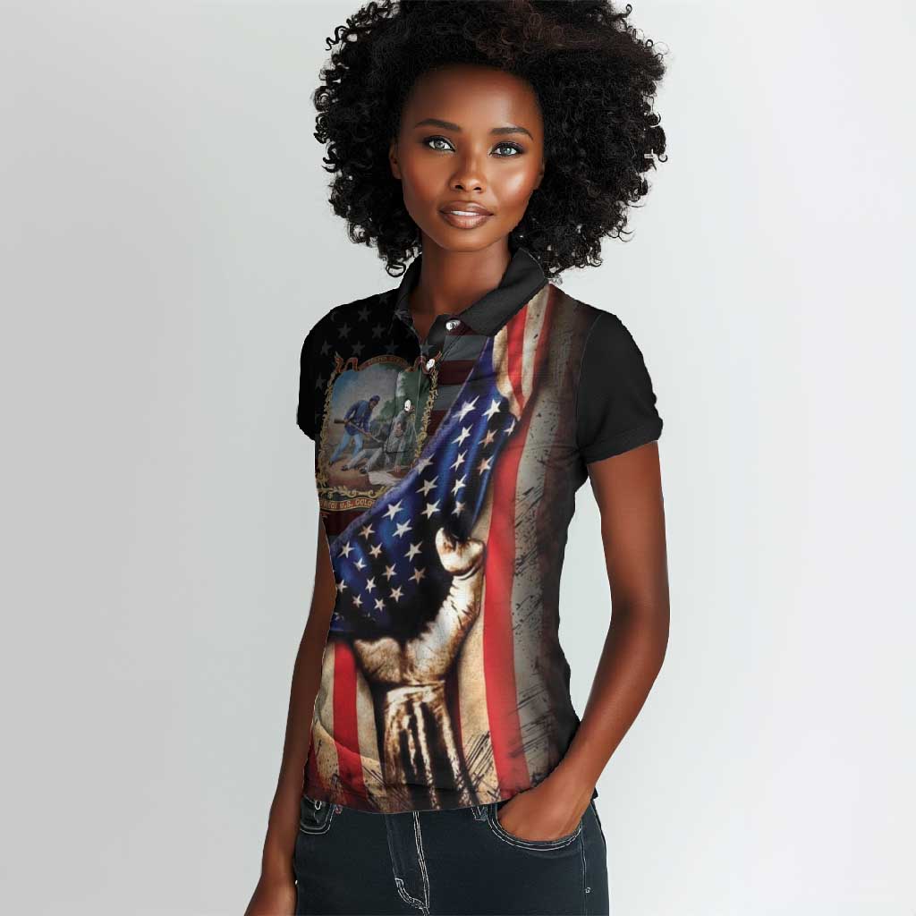 22nd United States Colored Troops Women Polo Shirt Flag of Freedom - African Pride