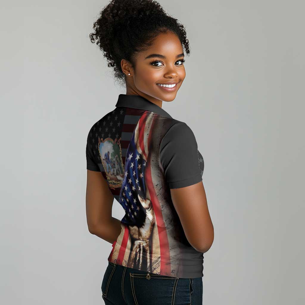 22nd United States Colored Troops Women Polo Shirt Flag of Freedom - African Pride