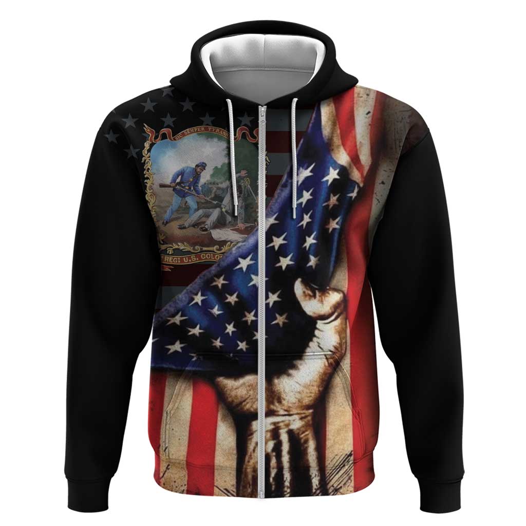 22nd United States Colored Troops Zip Hoodie Flag of Freedom - African Pride
