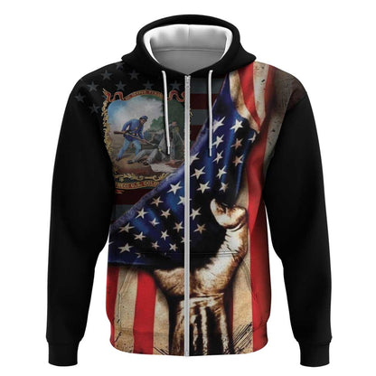 22nd United States Colored Troops Zip Hoodie Flag of Freedom - African Pride