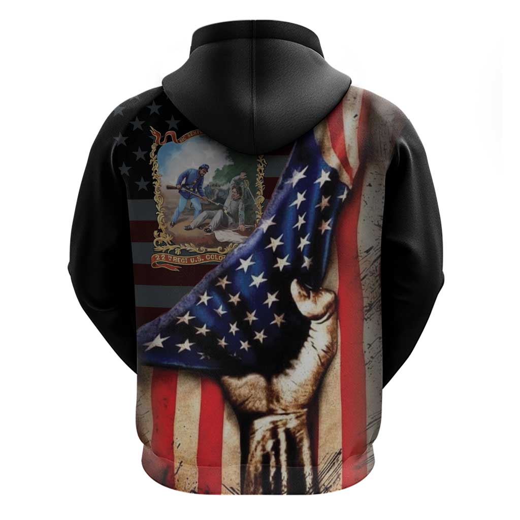 22nd United States Colored Troops Zip Hoodie Flag of Freedom - African Pride