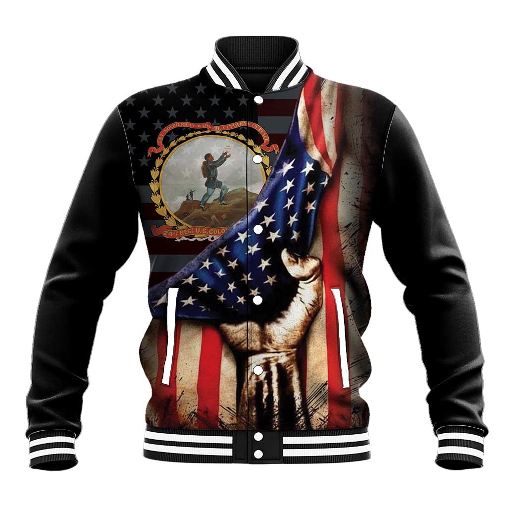 24th Regiment USCT Baseball Jacket Flag of Freedom - African Pride