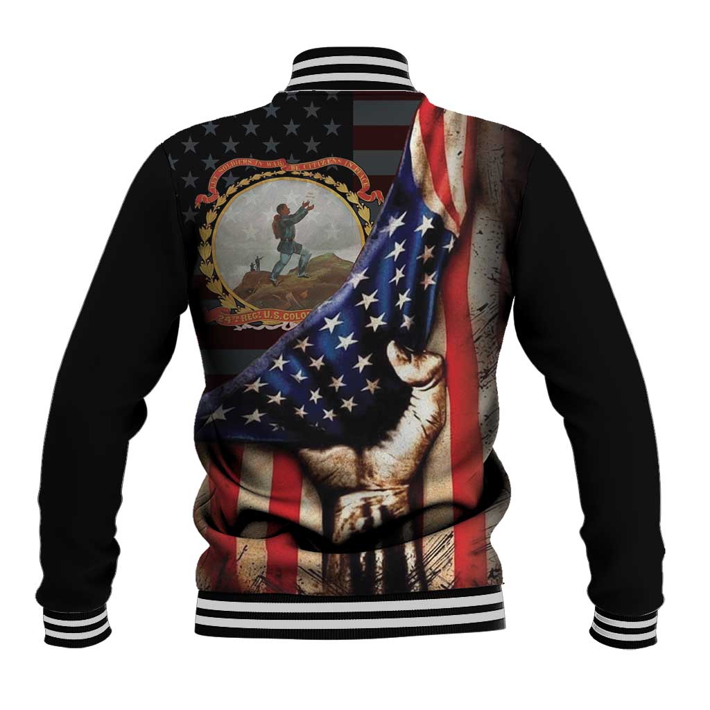 24th Regiment USCT Baseball Jacket Flag of Freedom - African Pride