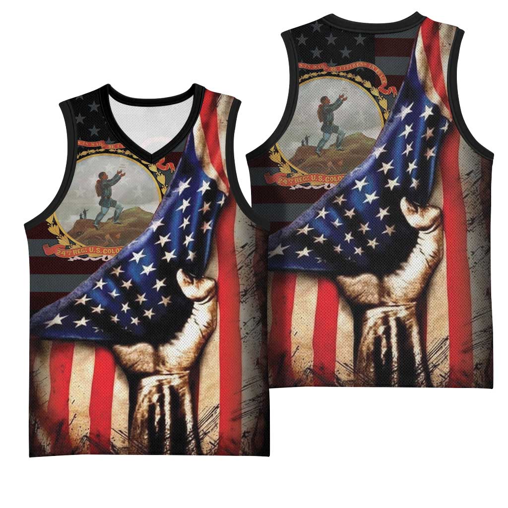 24th Regiment USCT Basketball Jersey Flag of Freedom - African Pride