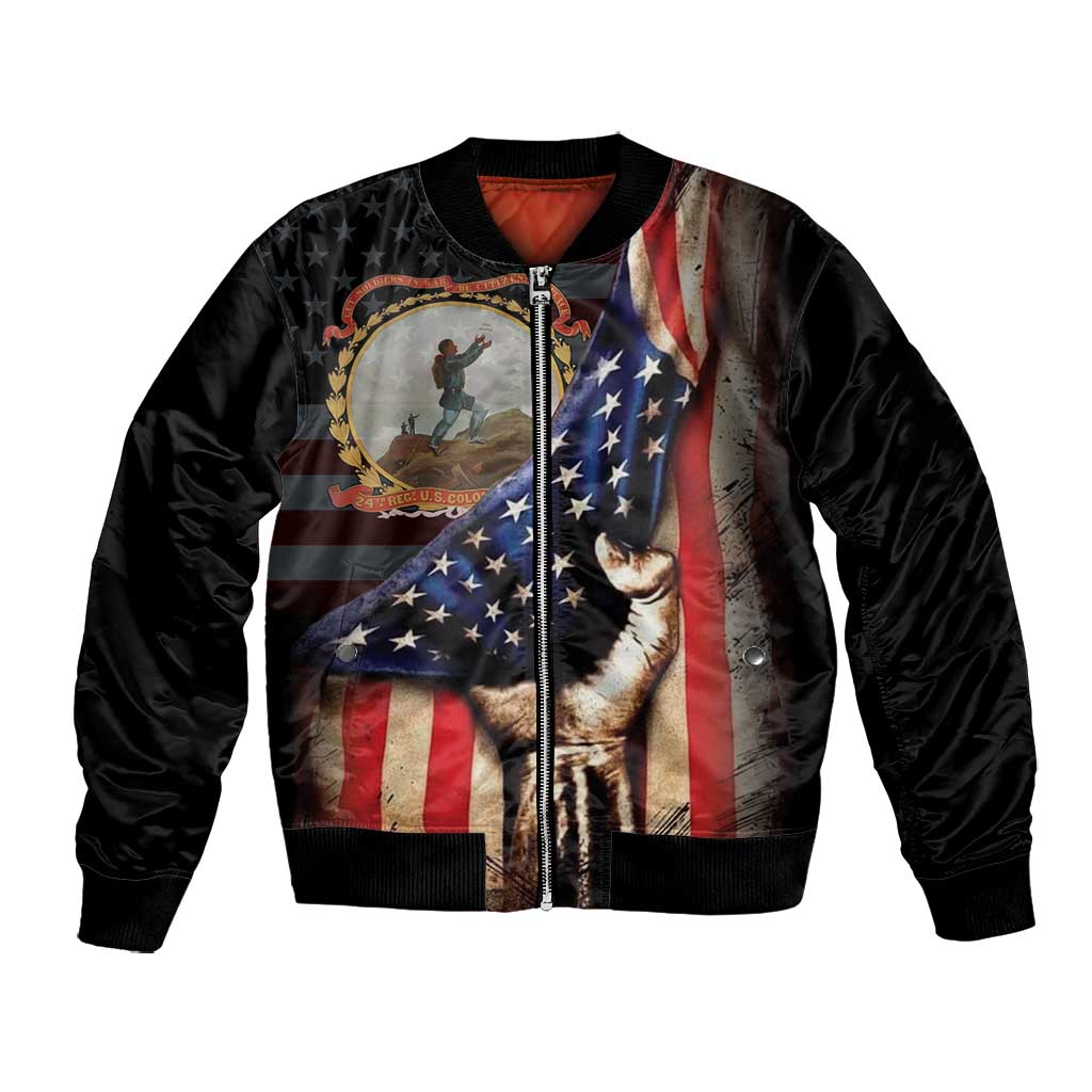 24th Regiment USCT Bomber Jacket Flag of Freedom - African Pride
