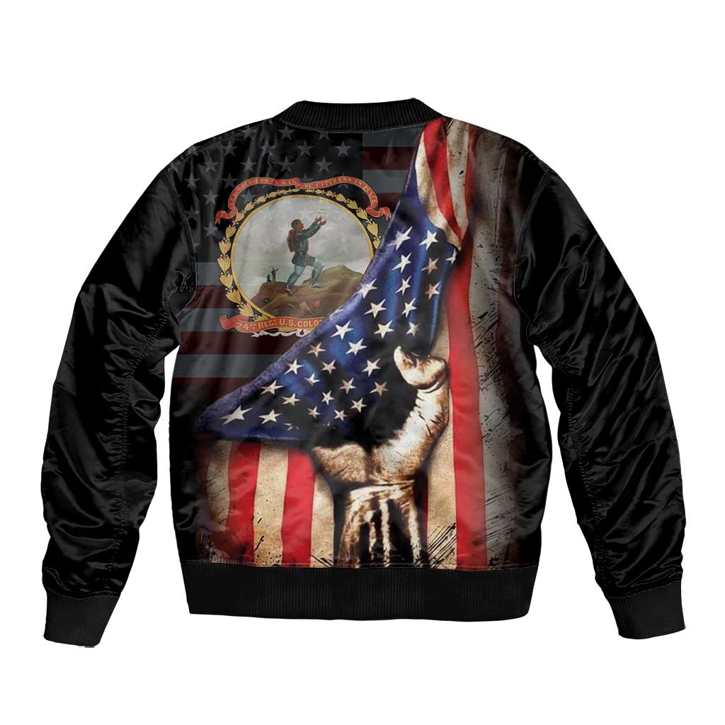 24th Regiment USCT Bomber Jacket Flag of Freedom - African Pride