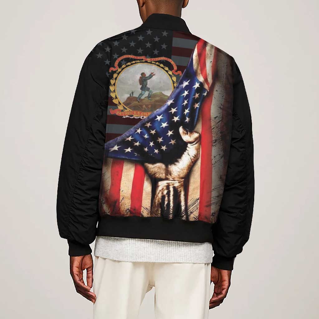 24th Regiment USCT Bomber Jacket Flag of Freedom - African Pride