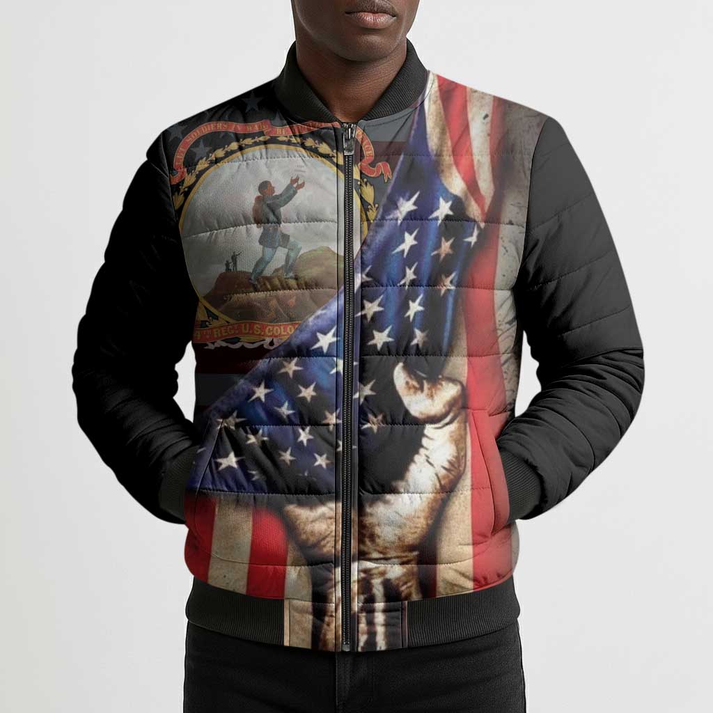 24th Regiment USCT Bomber Puffer Jacket Flag of Freedom - African Pride
