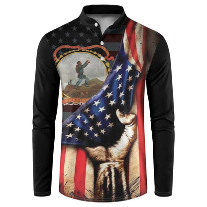 24th Regiment USCT Button Sweatshirt Flag of Freedom