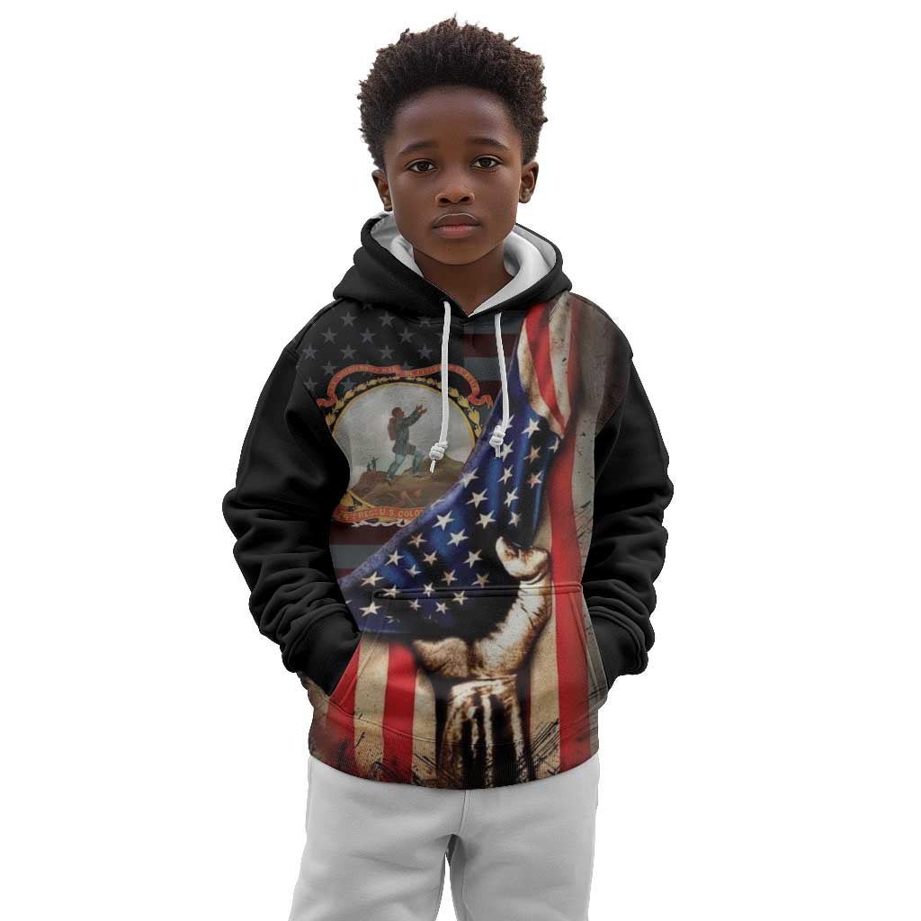 24th Regiment USCT Kid Hoodie Flag of Freedom - African Pride