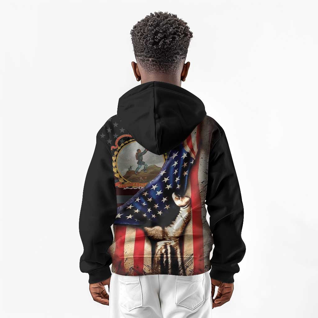 24th Regiment USCT Kid Hoodie Flag of Freedom - African Pride