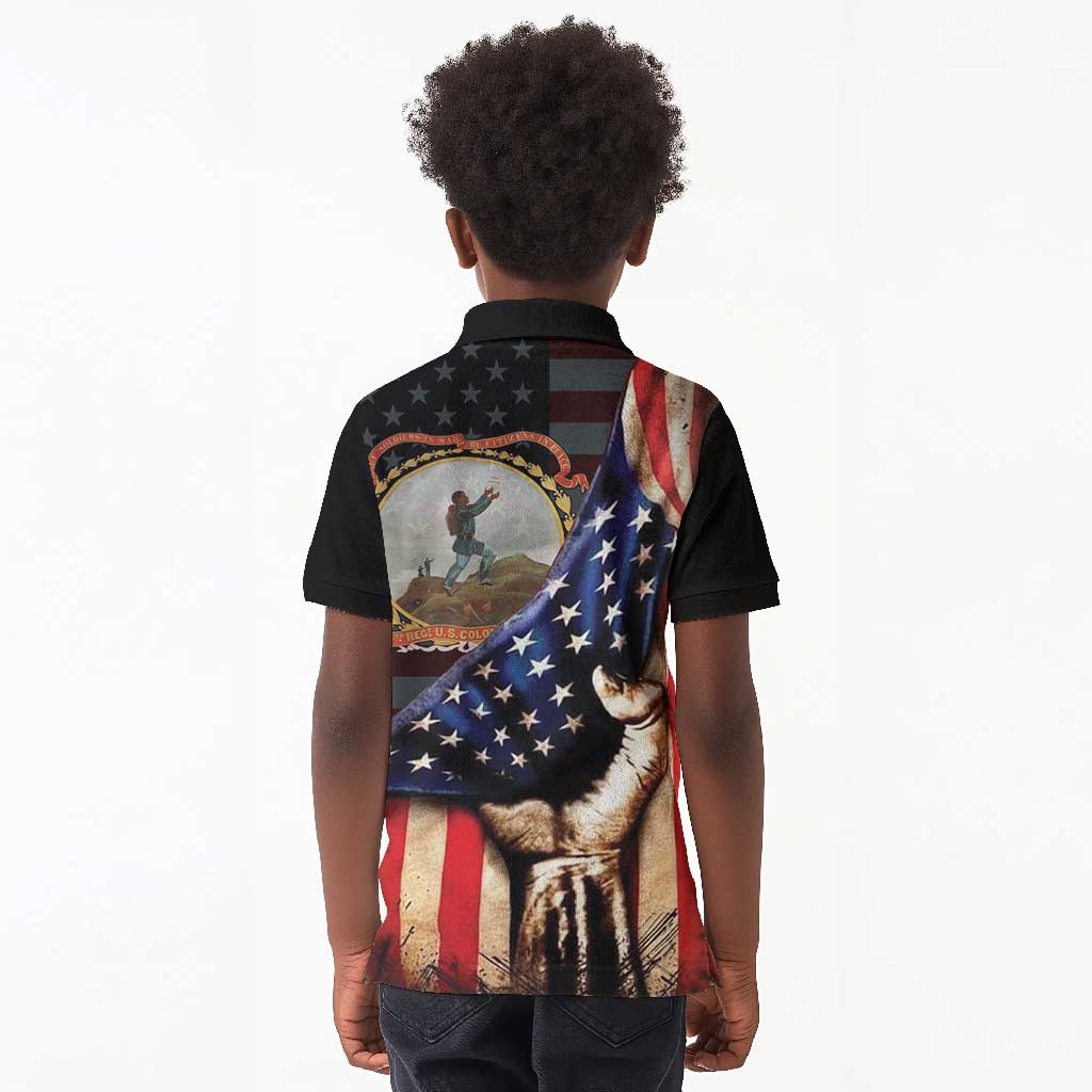 24th Regiment USCT Kid Polo Shirt Flag of Freedom - African Pride