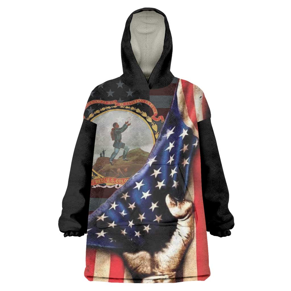 24th Regiment USCT Kid Wearable Blanket Hoodie Flag of Freedom - African Pride