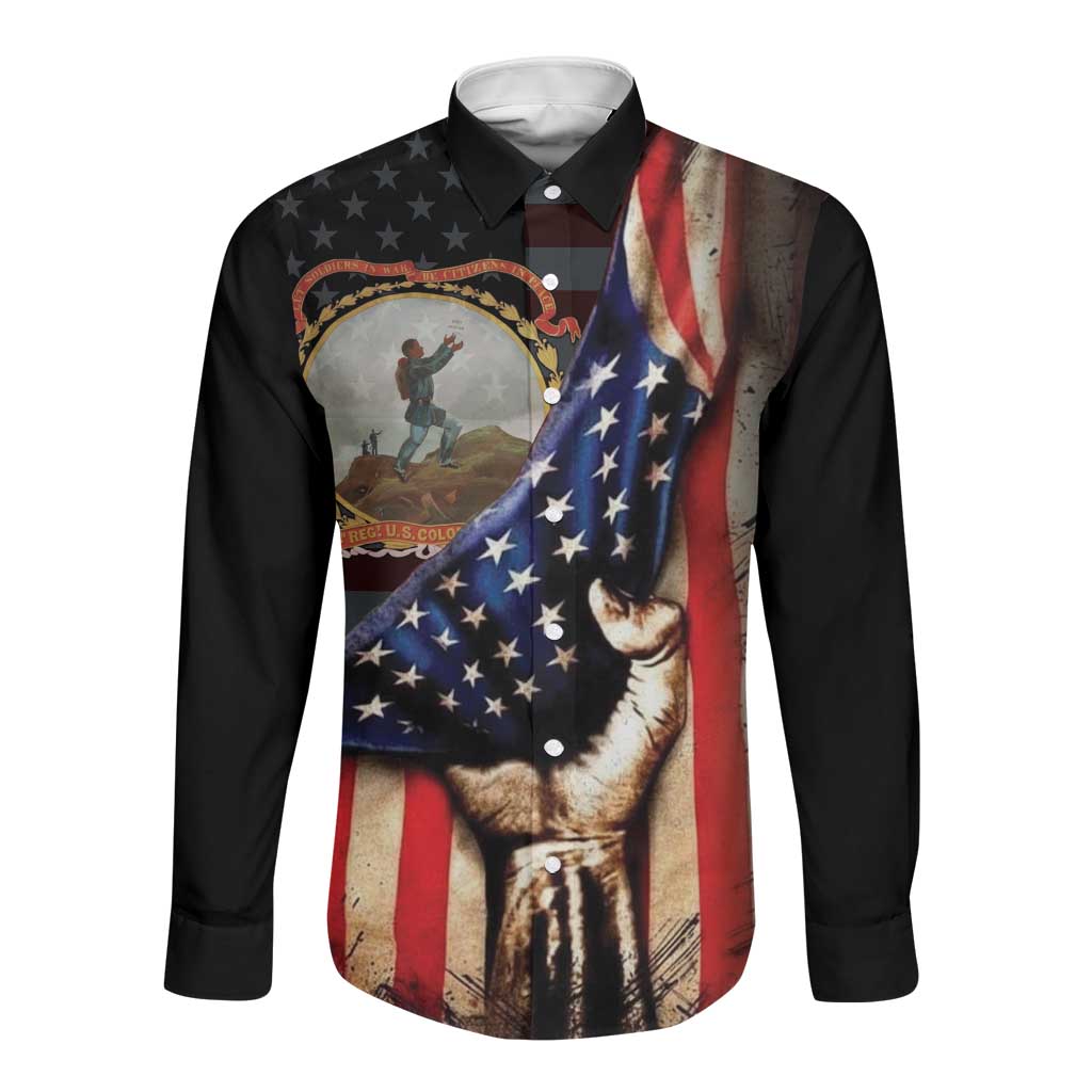 24th Regiment USCT Long Sleeve Button Shirt Flag of Freedom - African Pride