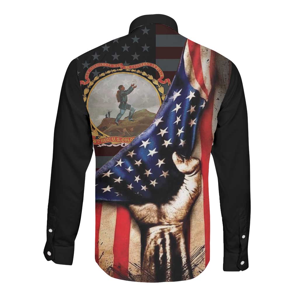 24th Regiment USCT Long Sleeve Button Shirt Flag of Freedom - African Pride