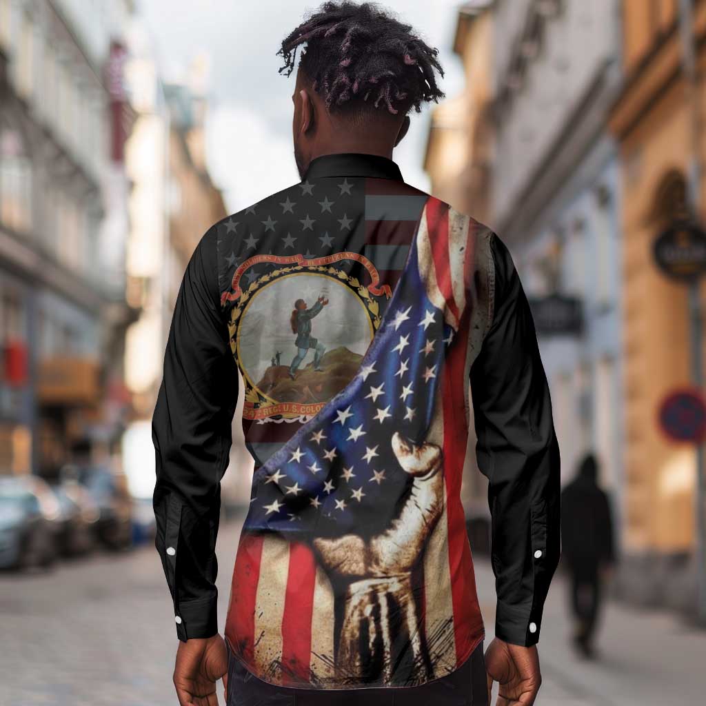 24th Regiment USCT Long Sleeve Button Shirt Flag of Freedom - African Pride