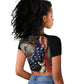 24th Regiment USCT Raglan Cropped T shirt Flag of Freedom - African Pride